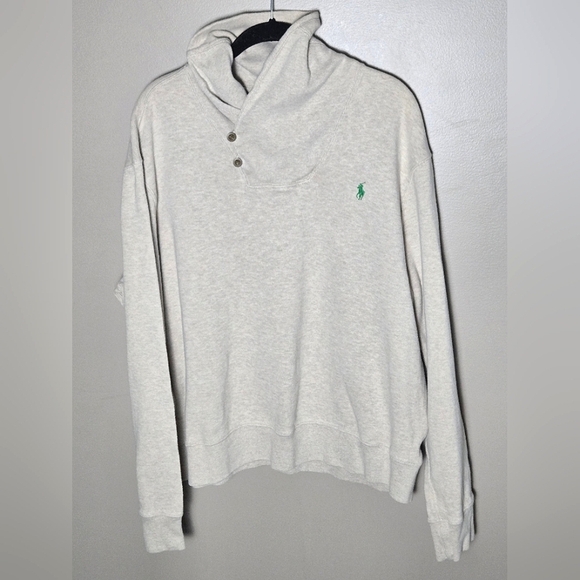 Vintage Ralph Lauren 100% Cotton Quiet Luxury Polo Mock Neck Sweater, XL - Picture 1 of 4